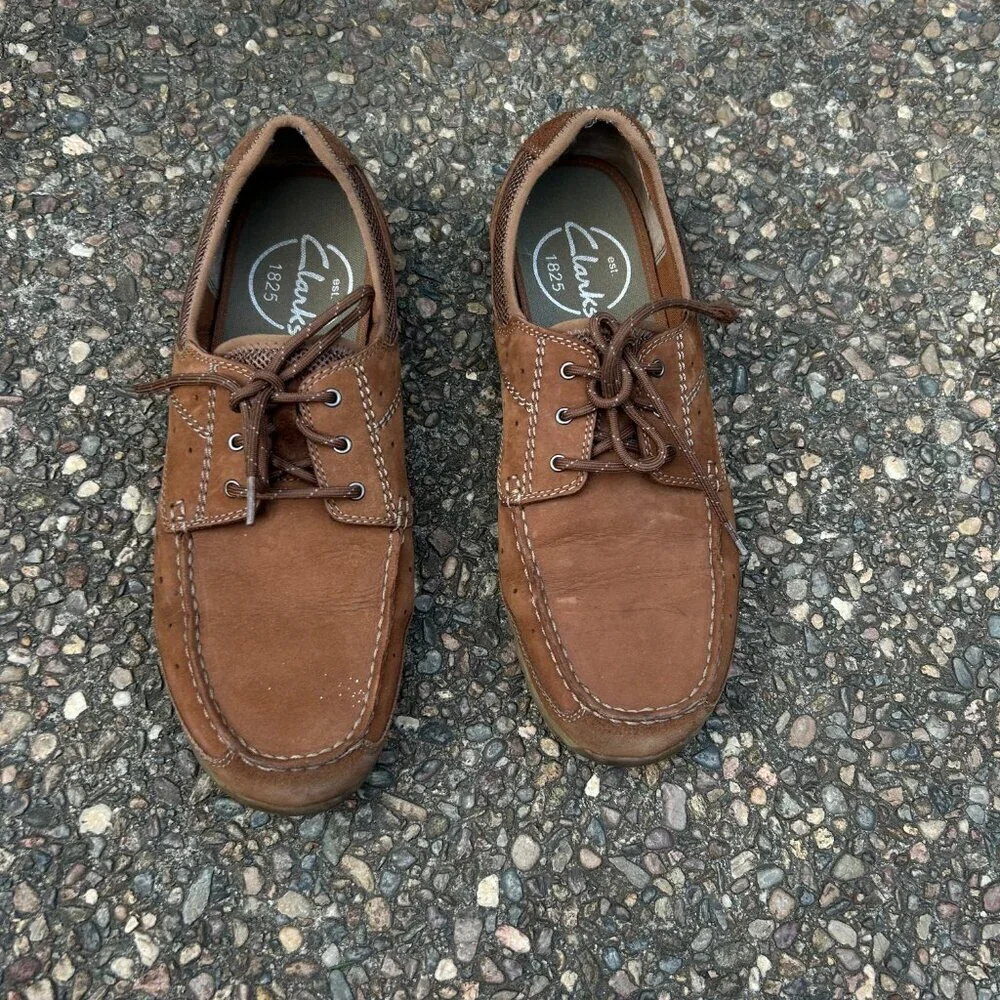 Clarks Men's Brown Armada Suede Boat Shoes Size 12 M